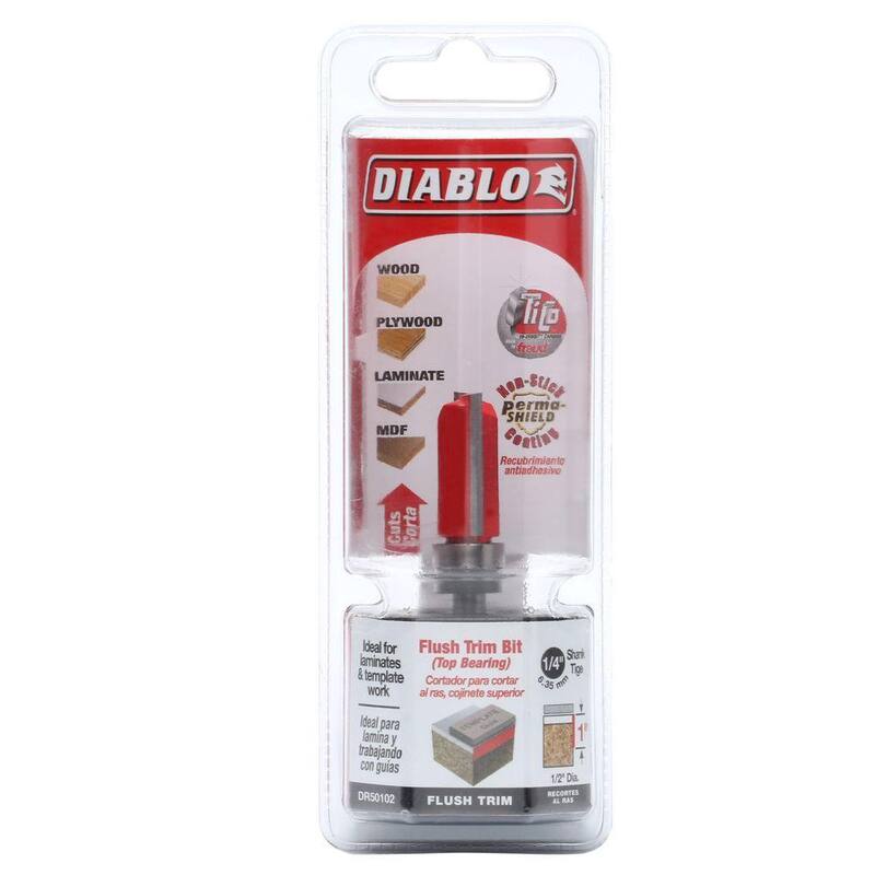 Fresa de carburo con rodamiento superior para recorte de mampostería de 1/2 pulgadas x 1 pulgada - DR50102