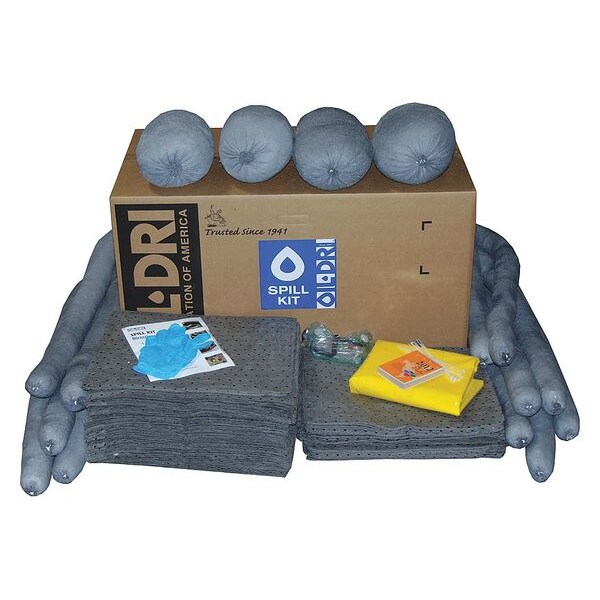 Oil-Dri Spill Kit, 59 gal Volume Absorbed per Kit, 50 gal Capacity, Box, Brown - L90550RG