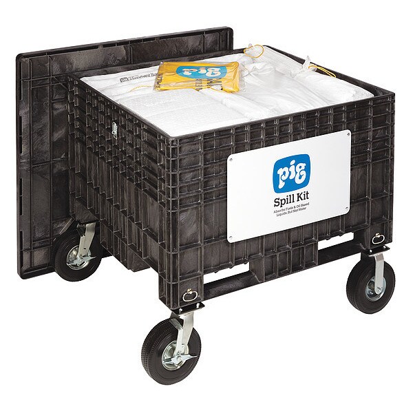 Pig Spill Kit, 127 gal Volume Absorbed per Kit, Chest, Black, 216 - KIT404-02