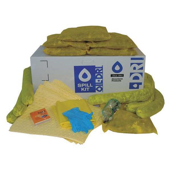 Oil-Dri Spill Kit, 20 gal Volume Absorbed per Kit, 30 gal Capacity, Box, Brown - L90730RG