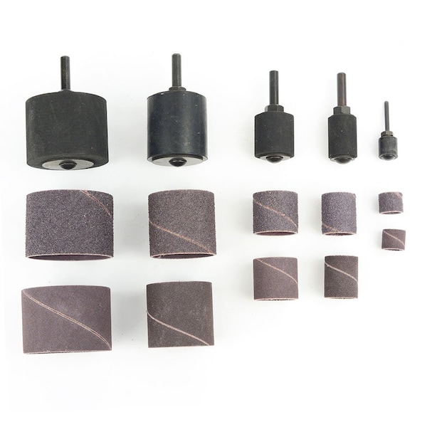 Big Horn 15 Piece 1/2, 3/4, 1, 1-1/2, 2 Inch Drums Sanding Kit - 19530