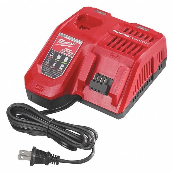 Milwaukee Tool M18 & M12 Rapid Charger, Multi-Voltage Battery Charger, 12-Volt/18-Volt, Lithium-Ion - 48-59-1808