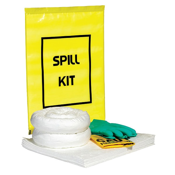 Spilltech Spill Kit, 4 gal Volume Absorbed per Kit, Bag, Yellow, 16 - SPKO-YTB