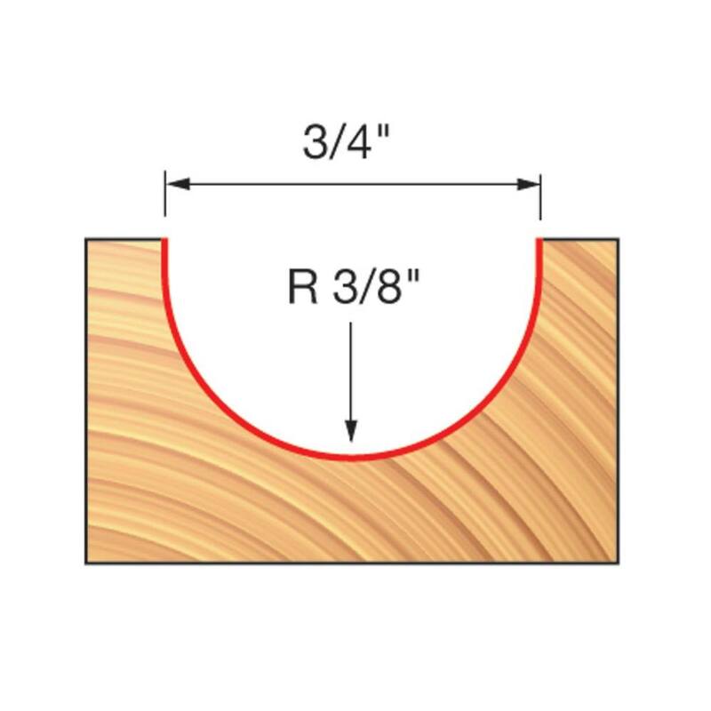 Punta redonda de carburo de 3/8 de pulgada para router - DR18112