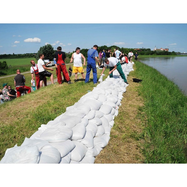 Durasack 14 in. x 26 in. Empty Sand Bags with Tie Strings, White, 50PK - SB-1426WHT-50PK