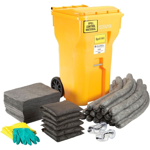 Global Industrial Universal Wheeled Spill Kit, 65 Gallon - 670676