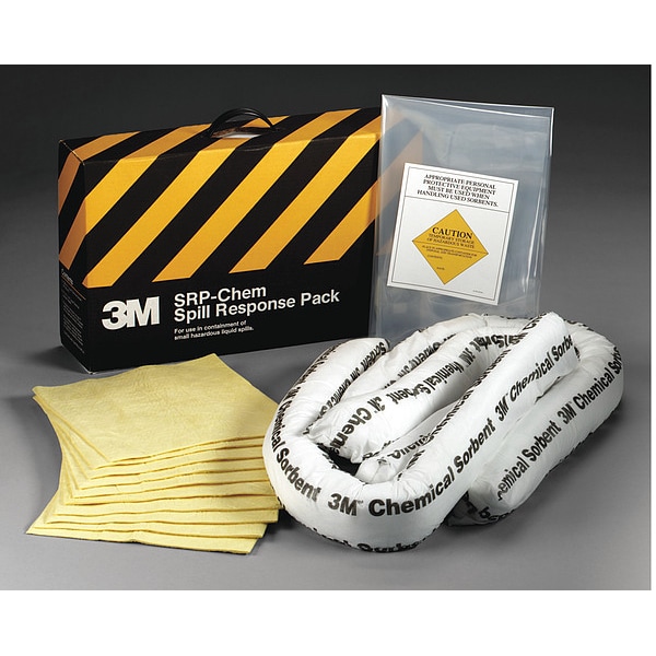 3M Spill Kit, 3 gal Volume Absorbed per Kit, 3.5 gal Capacity, Box, Black/Yellow, 15 - SRP-CHEM