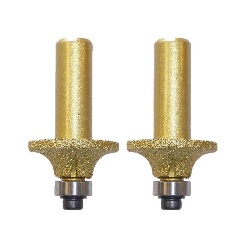 Broca de enrutador de diamante soldado a radio de 3/16 in. para granito, mármol, concreto y azulejos 1/2 in. Mango (Set de 2 piezas) - RBQL044605