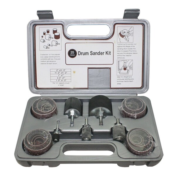 Big Horn 25 Piece Rubber Sanding Drum Set - 19522
