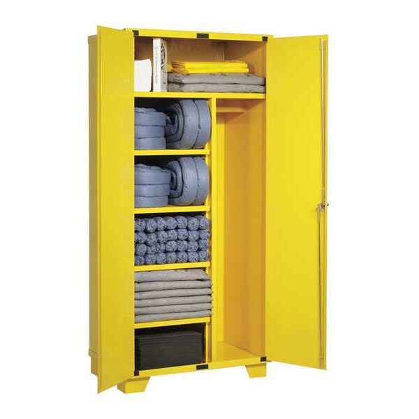 Pig Spill Kit, 60 gal Volume Absorbed per Kit, Not Applicable Capacity, Floor Cabinet, Yellow, 162 - KIT224