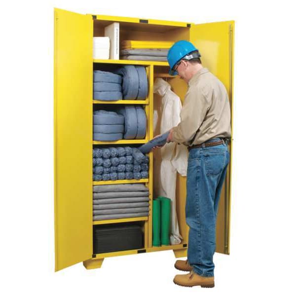 Pig Spill Kit, 60 gal Volume Absorbed per Kit, Not Applicable Capacity, Floor Cabinet, Yellow, 162 - KIT224