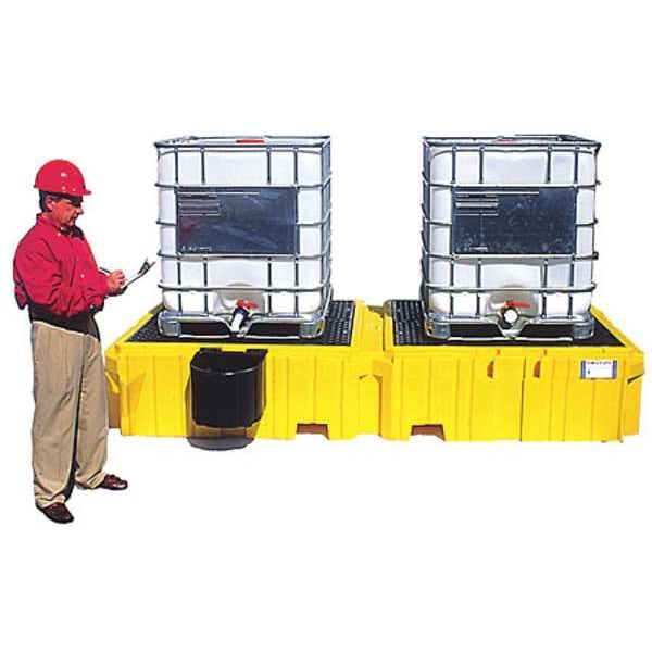 Ultratech Spill Pallet, 535 gal Spill Capacity, 2 Drums, 8,000 lb Load Capacity, Polyethylene - 1143