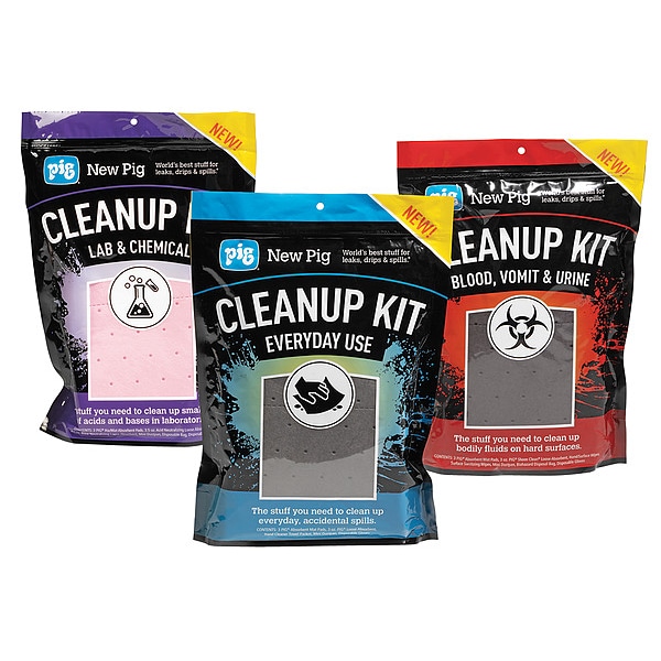 Pig Spill Kit, 100 oz Volume Absorbed per Kit, Not Applicable Capacity, Bag, Blue/Purple/Red, 1 - KIT5018