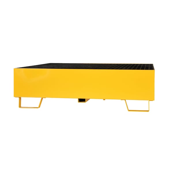 Vestil Yellow Drum Retention Basin, 49x49x14, 4 Drum, Steel - VSRB-YL-4