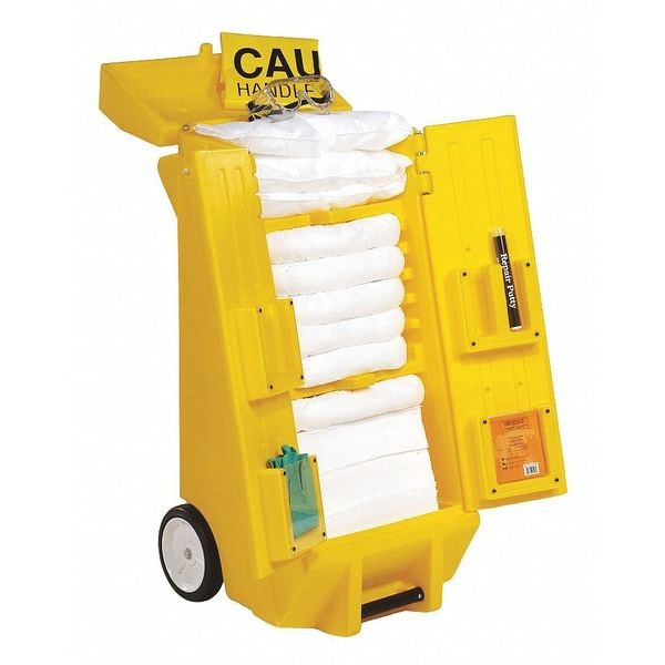 Spilltech Spill Kit, 28 gal Volume Absorbed per Kit, Not Applicable Capacity, Cart, Yellow, 28 - SPKO-KAD2