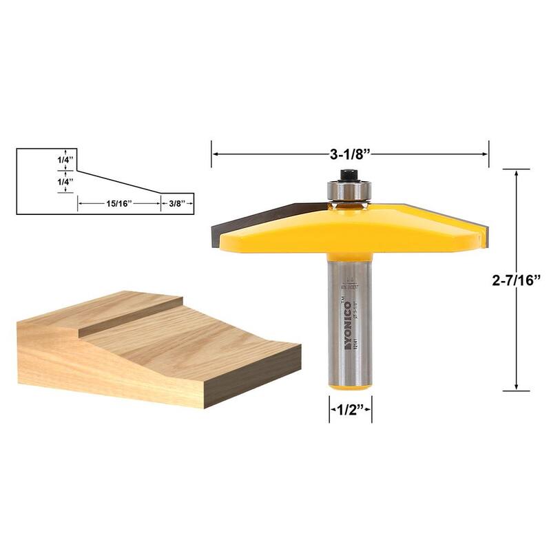 Yonico Raised Panel Bevel 1/2 pulg. Broca enrutadora con punta de carburo de 12141