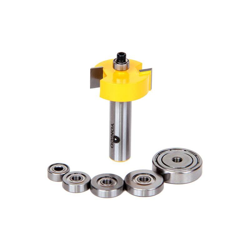 Yonico Rabbet con 6 Baleros Router Bit con Punta de Carburo en Vástago de 1/2 pulgadas - 14705