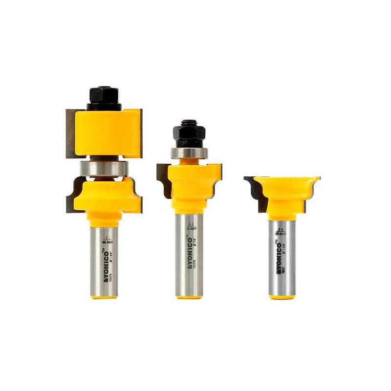 Juego de 3 piezas de brocas para router Yonico Window Sash Ogee con punta de carburo de 1/2 pulgada - 18327