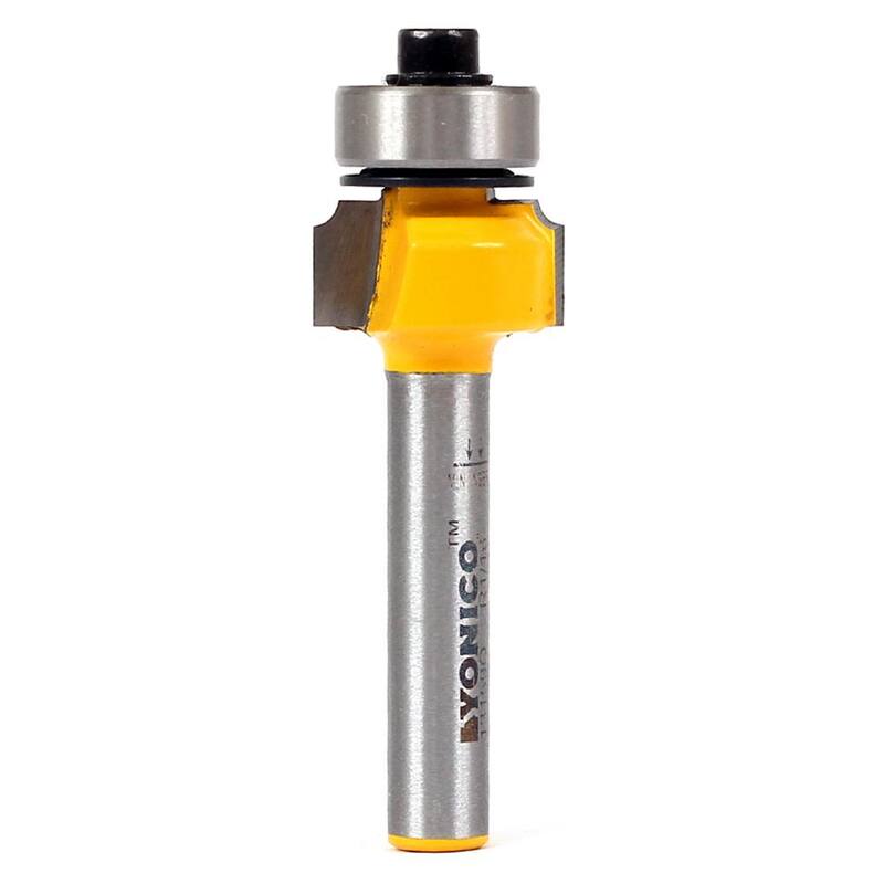 Yonico Round Over Edge Forming 1/16 in. Radius 1/4 in. Shank Carbide Tipped Router Bit - 13159q