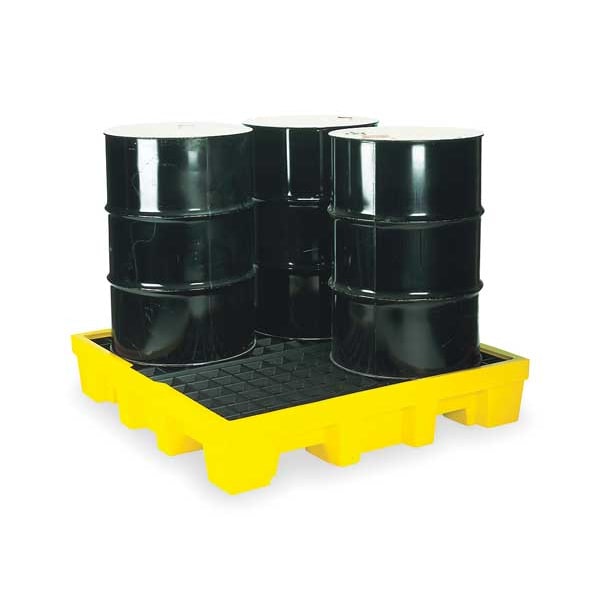 Eagle Mfg Spill Pallet, 66 gal Spill Capacity, 4 Drums, 8,000 lb Load Capacity, High Density Polyethylene - 1645