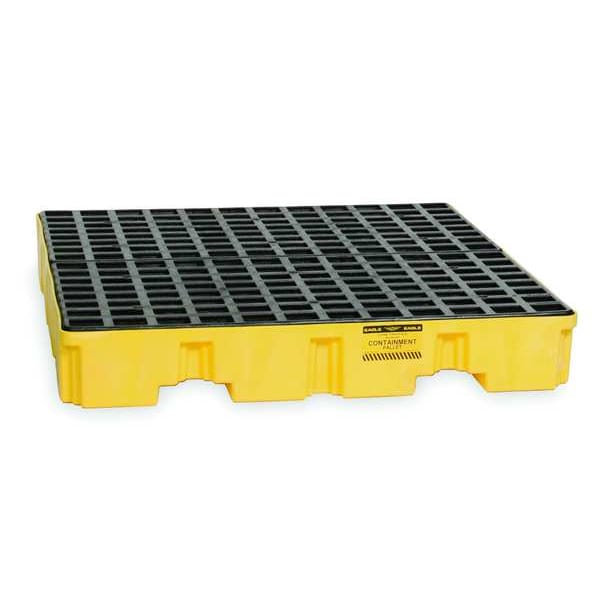 Eagle Mfg Spill Pallet, 66 gal Spill Capacity, 4 Drums, 8,000 lb Load Capacity, High Density Polyethylene - 1645
