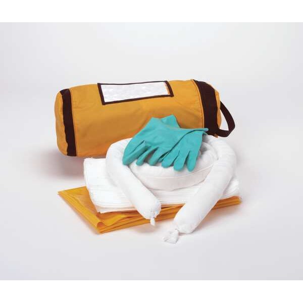 Enpac Vehicle Spill Kit, 5 gal Volume Absorbed per Kit, 5 gal Capacity, Bag, Yellow, 18 - 1300-YE