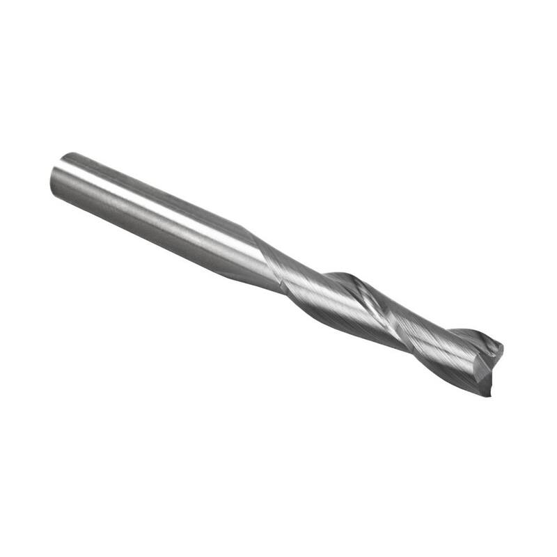 Broca de router espiral sólida estándar de carburo de tungsteno con vástago de 1/4 pulgadas, corte ascendente, diámetro de corte de 1/4 pulgadas y longitud de corte de 1 pulgada - 73002.