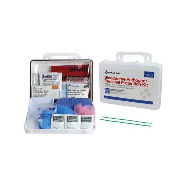 First Aid Only Bloodborne Pathogen Kit, Not Applicable Volume Absorbed per Kit, Bag, White, 30 - 216-O/LAB