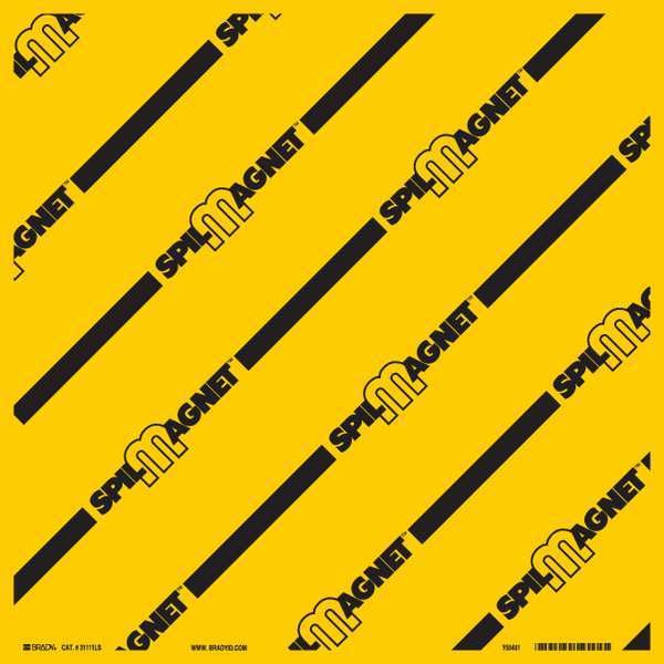 Brady Spill Magnet Drain Cover Vinyl, Black on Yellow, 24" x 24" - 31111LS