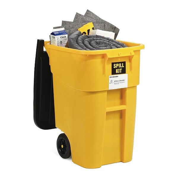 Spilltech Spill Kit, 46 gal Volume Absorbed per Kit, 50 gal Capacity, Drum, Yellow - SPKU-CAN-WD