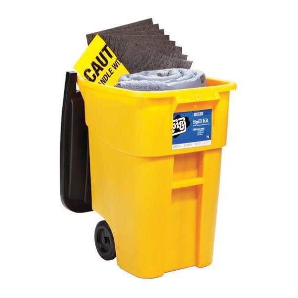 Pig Spill Kit, 37 gal Volume Absorbed per Kit, 50 gal Capacity, Can, Black/Yellow, 92 - KIT273