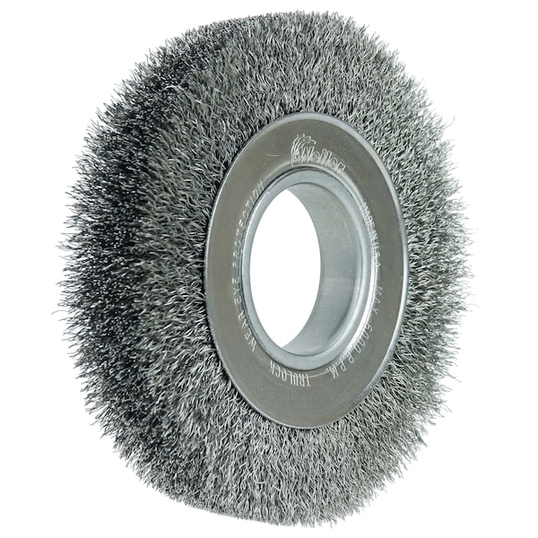 Weiler 6" Medium Face Crimped Wire Wheel .014" Steel Fill 2" Arbor Hole - 6080
