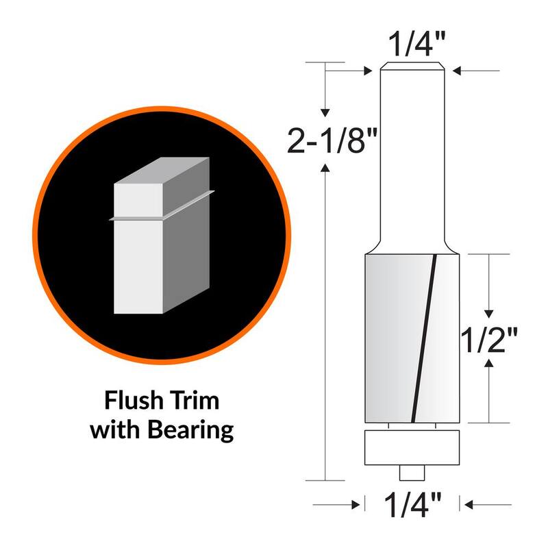 Fresa de corte al ras de carburo con punta de 1/4 de pulgada y vástago de 1/4 de pulgada - RB401FT