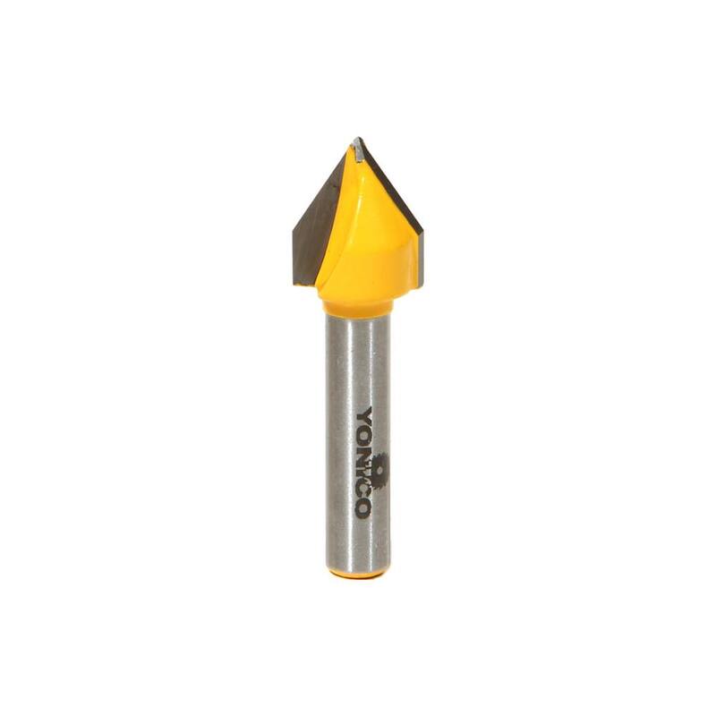 Yonico V-Groove 60° 1/4 in. Shank Carbide Tipped Router Bit - 14993q