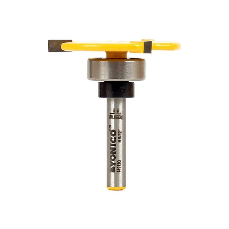 Cortador de ranuras con rodamiento superior Yonico 5/32 pulgadas L 1/4 pulgadas Vástago Broca para router con punta de carburo - 14913q