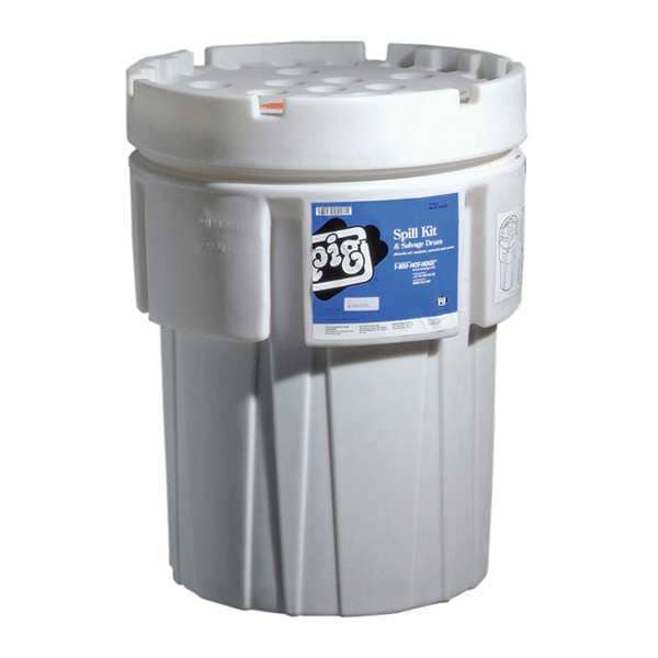Pig Spill Kit, 60 gal Volume Absorbed per Kit, 95 gal Capacity, Drum, White, 168 - KIT202