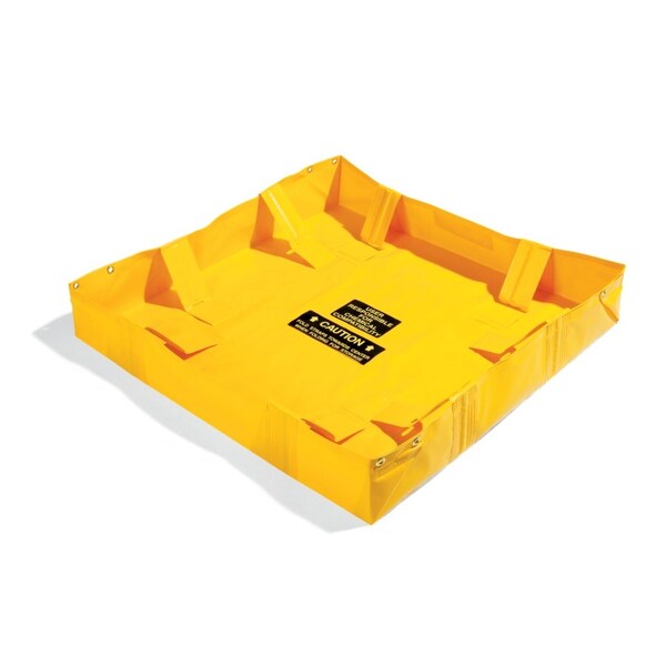 Pig PIG Collapse-A-Tainer Lite Spill Containment Berm Yellow 4' L x 4' W x 8" H - PAK720-YW