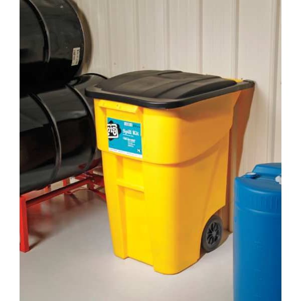 Pig Spill Kit, 40 gal Volume Absorbed per Kit, 50 gal Capacity, Can, Black/Yellow, 91 - KIT469