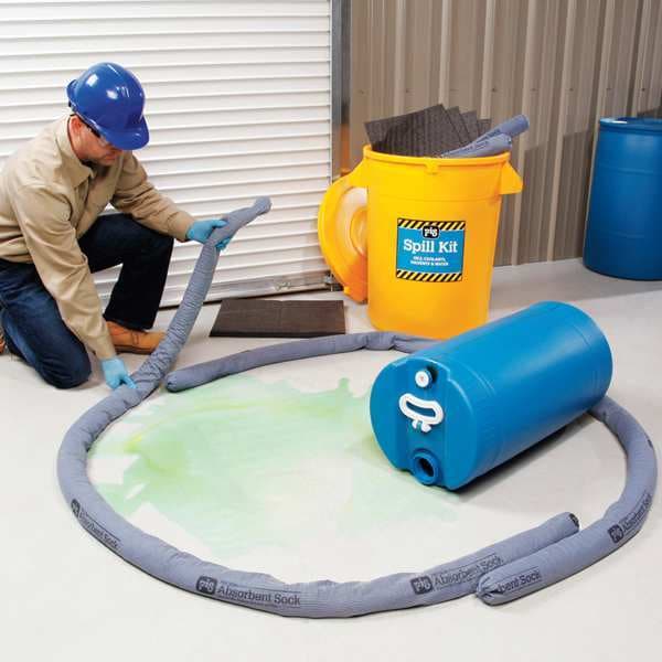 Pig Spill Kit, 21 gal Volume Absorbed per Kit, 32 gal Capacity, Can, Yellow, 46 - KIT2400