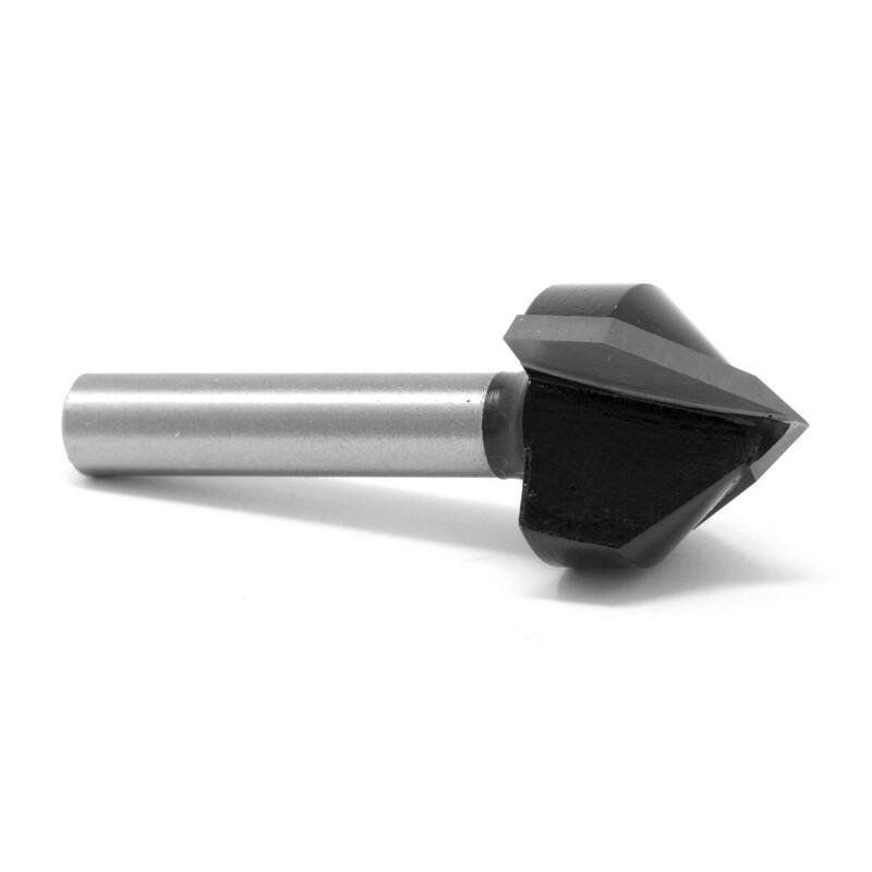 Broca para router con punta de carburo de 3/4 pulgadas y ranura en V con vástago de 1/4 de pulgada - RB304VG