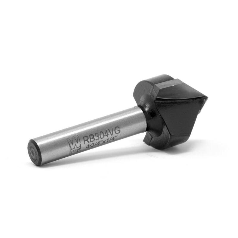 Broca para router con punta de carburo de 3/4 pulgadas y ranura en V con vástago de 1/4 de pulgada - RB304VG