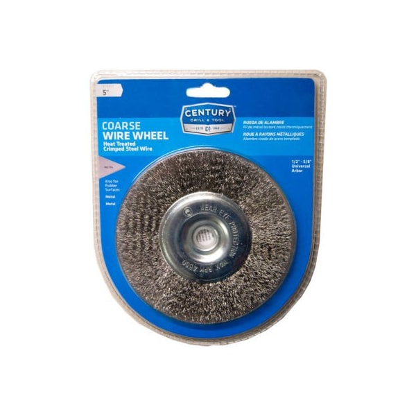 Century Drill & Tool Century Drill 76851 Bench Grinder Wire Wheels 5" Dia. Steel Crimped - 76851