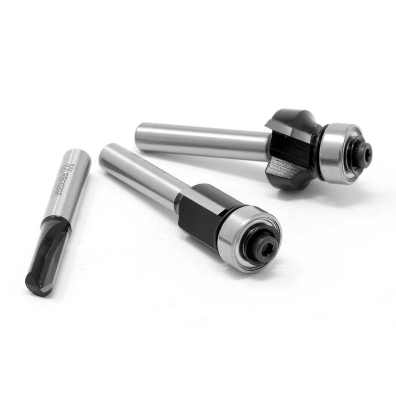 Juego de 3 puntas de enrutador de carburo tratado térmicamente con perfiles múltiples - RB500-3