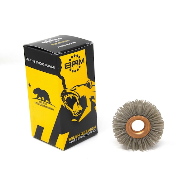 Brush Research Manufacturing CY2120AO Abrasive Nylon Copper Center Wheel, 2" Dia., 120AO, .500" Arbor Hole, .500" Trim - CY2120AO