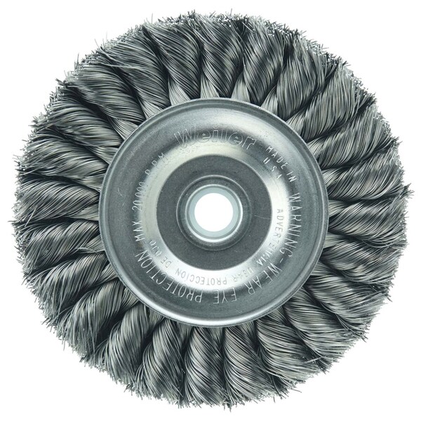 Weiler 4" Standard Twist Knot Wire Wheel, .0118" Steel Fill, 1/2"-3/8" - 9134