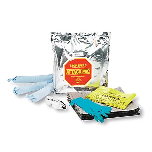 Brady Spill Kit, 7 gal Volume Absorbed per Kit, Bag, Silver - SKA-ATK-GRNG
