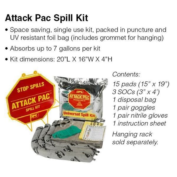 Brady Spill Kit, 7 gal Volume Absorbed per Kit, Bag, Silver - SKA-ATK-GRNG