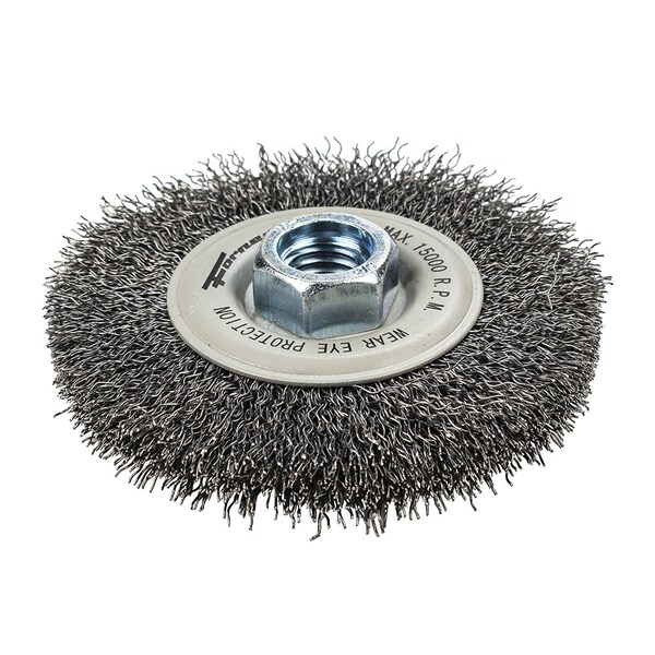 Forney Command PRO Wire Wheel, Crimped, 4 in x .014 in x 5/8 in-11 - 72100
