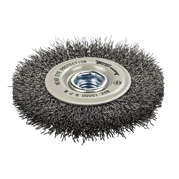 Forney Command PRO Wire Wheel, Crimped, 4 in x .014 in x 5/8 in-11 - 72100