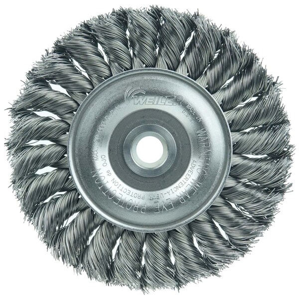 Weiler 4" Standard Twist Knot Wire Wheel, .0118" Steel Fill, 1/2"-3/8" - 8034